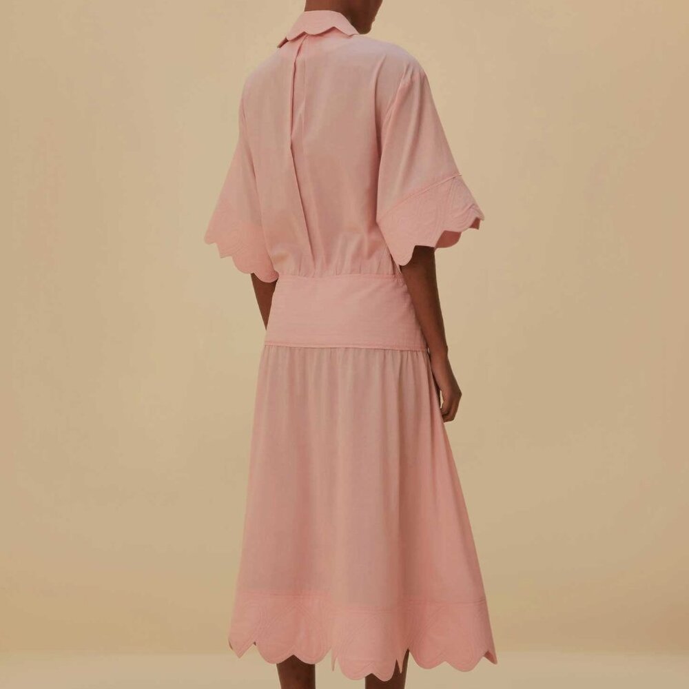 Farm Rio light pink heart detailed midi dress new with tags XS - Picture 2 of 6